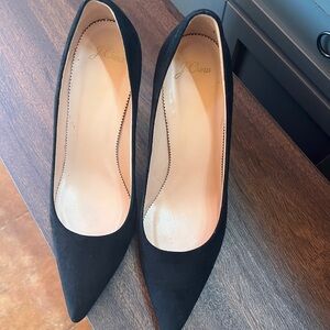 J. Crew Black Suede Pointed-Toe Pumps